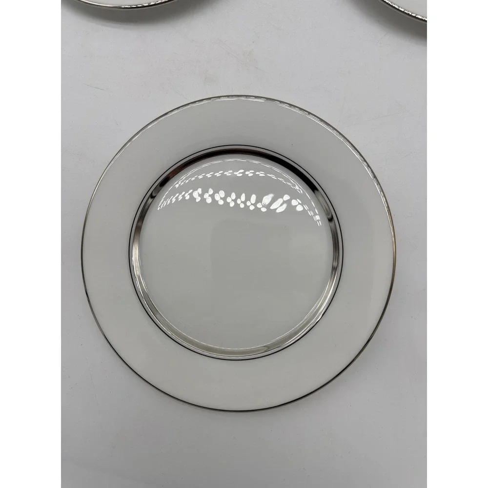 Oxford Bone China Lexington White Platinum Bread‎ Plate 6.25